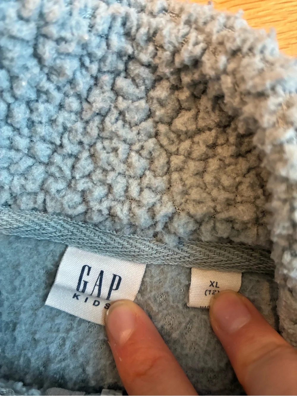 Gap Kid's Sherpa Half-Zip Pullover - Size 12 (XL) Baby Blue